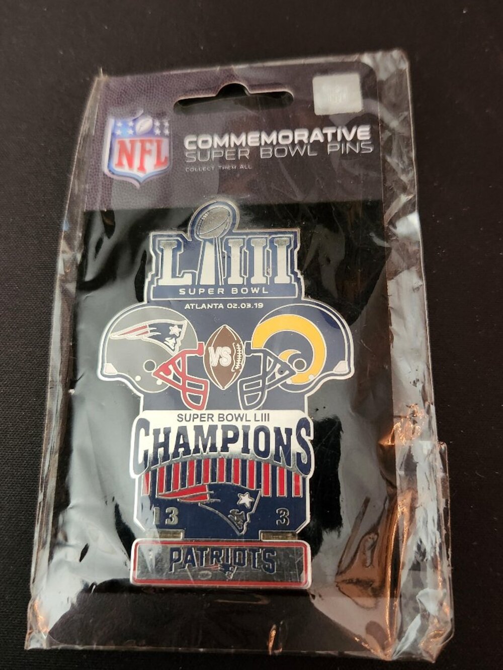 New England Patriots Super Bowl LIII 53 Champions Pin WinCraft NEW